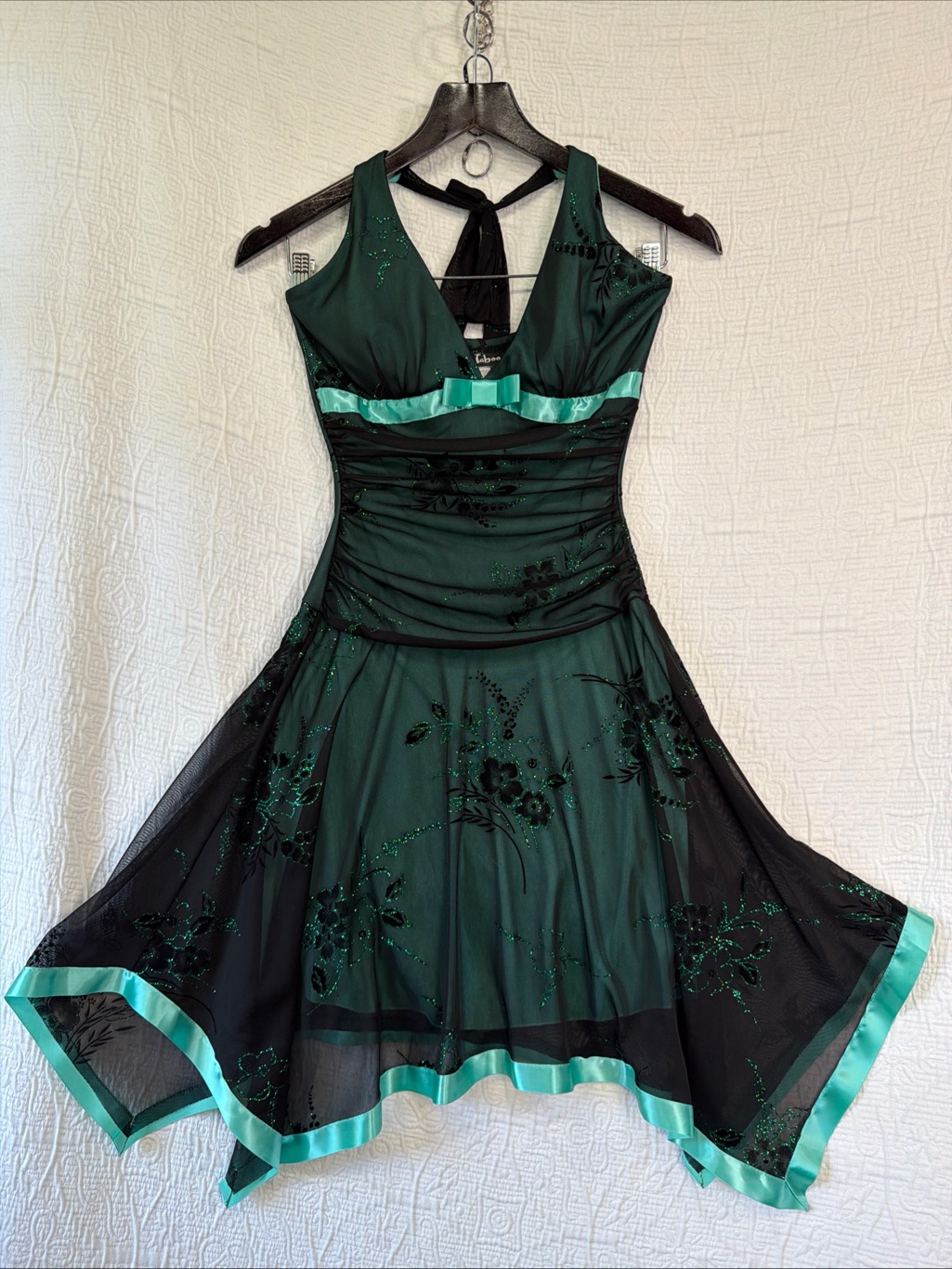 Taboo Y2k Fairy Pixie Glitter Dress S Halter Whimsigoth Forest Nymph Witchy Cute